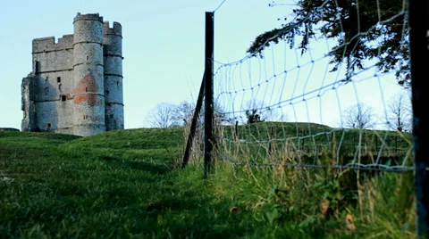 Security at Castle (dolly shot) Stock Footage 34346599