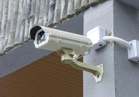 Security cctv camera and urban video. Stock Photos