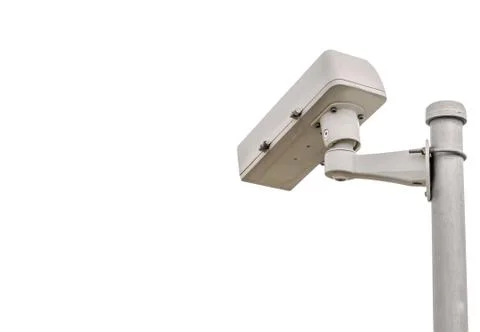 Security CCTV camera isolate on white background Stock Photos