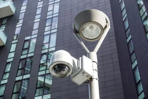Security CCTV camera in office building Stock Photos