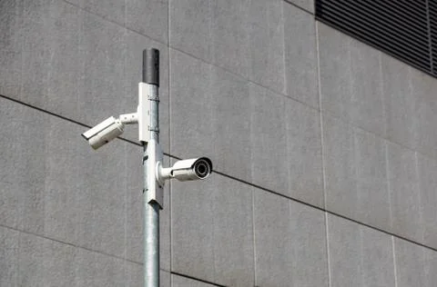 Security CCTV camera in office building Stock Photos