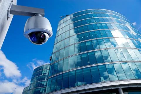 Security CCTV camera in office building Stock Photos
