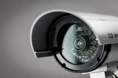 Security CCTV camera in office building Stock Photos