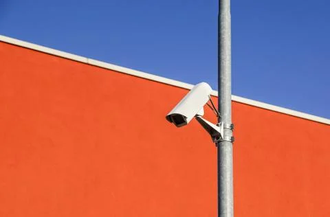Security CCTV camera or surveillance system in office building Stock Photos