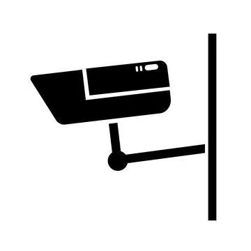 Security CCTV camera silhouette icon. Vector. Stock Illustration