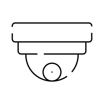 Security cctv dome camera icon line art Stock Illustration