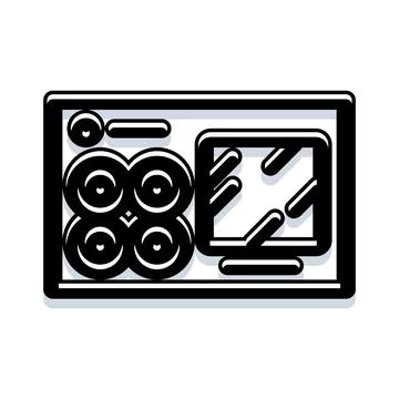 Security cctv system recording and monitoring footage Stock Illustration