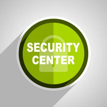 Security center icon, green circle flat design internet button, web and mobil Stock Illustration