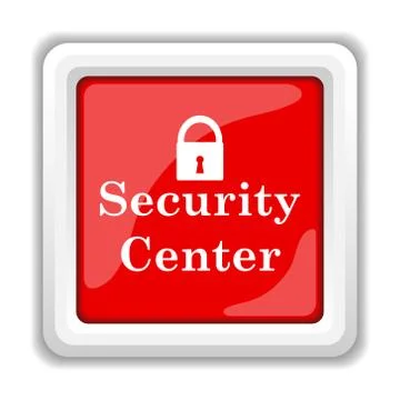 Security center icon. internet button on white background.. Illustrazione stock