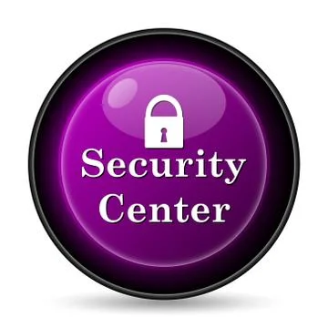 Security center icon. Internet button on white background.. Illustrazione stock