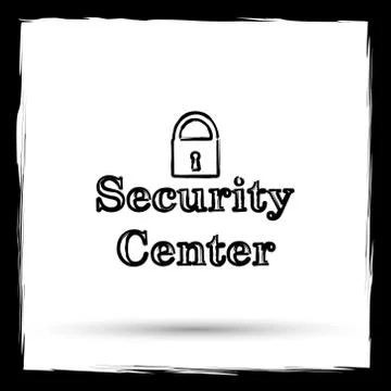 Security center icon. Internet button on white background. Outline design imi Stock Illustration