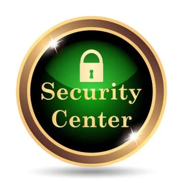 Security center icon. Internet button on white background.. Illustrazione stock