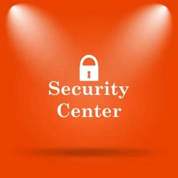 Security center icon. Internet button on orange background.. Illustrazione stock
