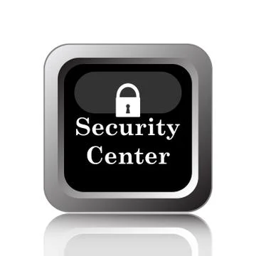 Security center icon. Internet button on white background.. Illustrazione stock