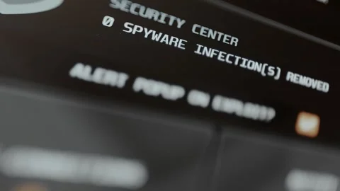 Security Center notification message of 0 Spyware infections removed Video stock 329751314