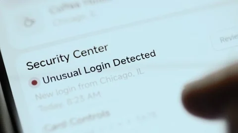 Security Center Warning That Unusual Login Was Detected 4K Stock Footage 341854099