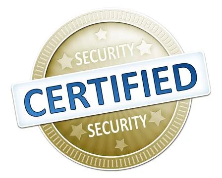 Security certified An image of a useful security certified button Copyrigh... Foto stock