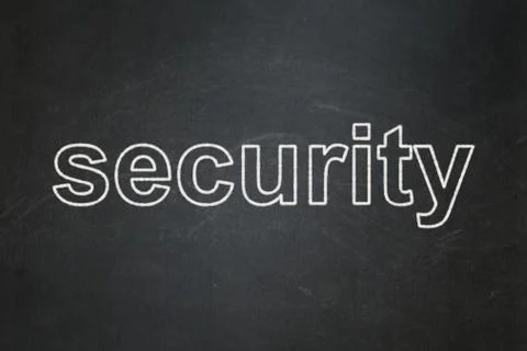 Security on chalkboard background 스톡 일러스트