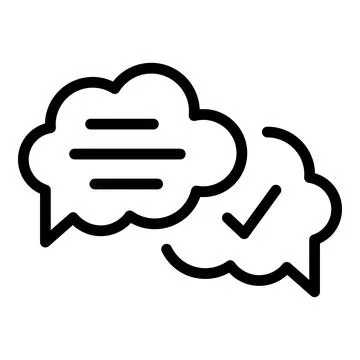 Security chat icon, outline style Ilustración de archivo