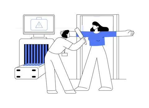 Security check abstract concept vector illustration. Stock Illustration
