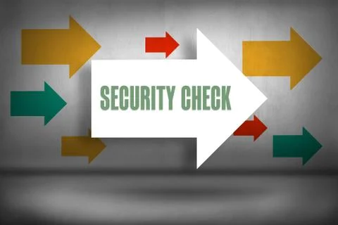 Security check against arrows pointing Stock Illustration