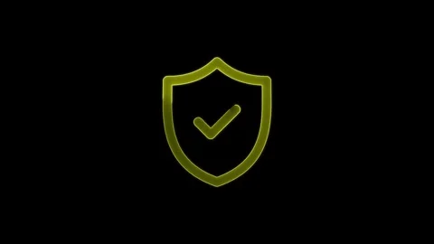 Security check Icon or Protection symbol. Check mark shield symbol. Success.. Stock Footage 305166385