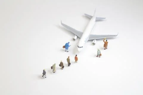 A security check with isometric people in queue Foto stock