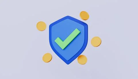 Security checkmark approved icon, Shield icon isolated on dark blue background Stock Illustration