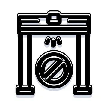 Security checkpoint detecting prohibited items warning metal scanner Stock Illustration