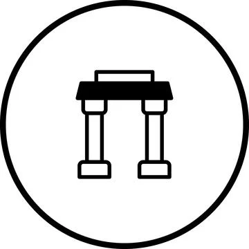 Security checkpoint icon highlighting safety protocols within a minimalist .. Stock Illustration