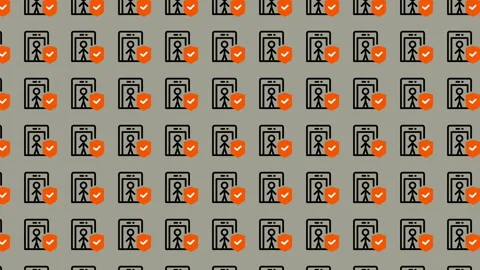 Security Checkpoint Pattern - Seamless Background for Airport Safety. Stock Footage 325404954