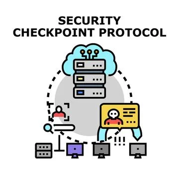 Security checkpoint protocol for data access control イラスト素材