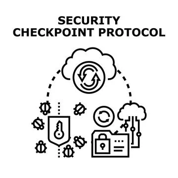 Security checkpoint protocol ensuring data protection and privacy Stock Illustration