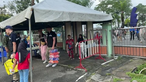 Security Checkpoint at Thailand Children's Day Event Stock Footage 326316098