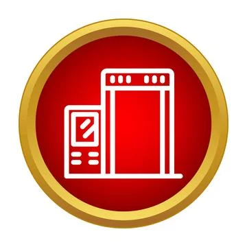 Security checkpoint walk through metal detector icon Stock Illustration