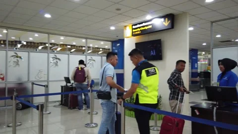 Security Checkpoitnt Area at Sam Ratulangi Airport Stock Footage 130208206