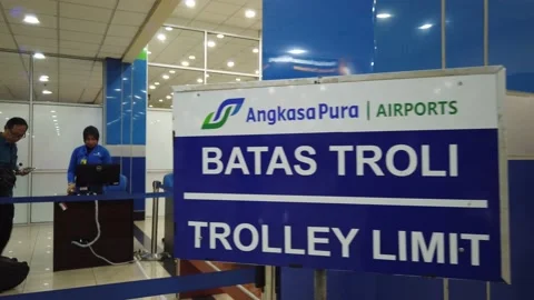 Security Checkpoitnt Area at Sam Ratulangi Airport Stock Footage 130209276