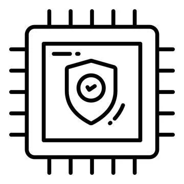 Security chip, Protection and security vector icons set cyber computer netw.. 스톡 일러스트