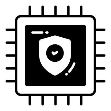 Security chip, Protection and security vector icons set cyber computer netw.. Stock Illustration