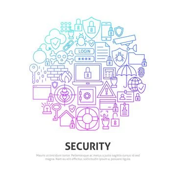 Security Circle Concept 스톡 일러스트