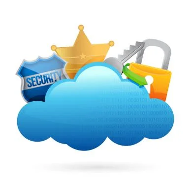 Security cloud computing concept Stock Illustration