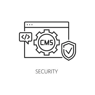 Security, CMS content management system line icon Stock-Illustration