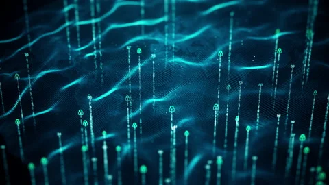 Security Code Data Connect in a 3D animation Stock Footage 239026980
