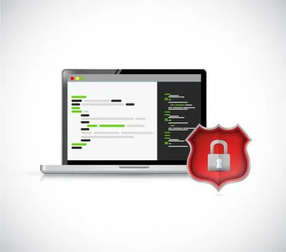 Security coding concept icon illustration イラスト素材