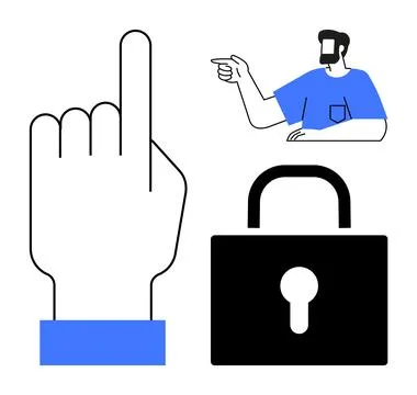 Security, communication, guidance, privacy, interaction, authentication. A ha 库存插图