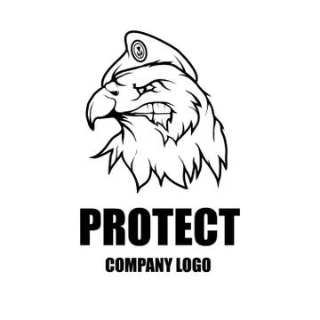 Security company vector logo design template. Protection logo.Eagle in unifor Stock Illustration
