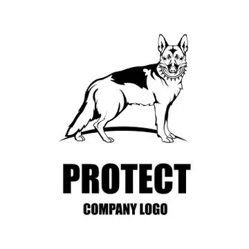 Security company vector logo design template. Protection logo.German Shepherd Stock Illustration