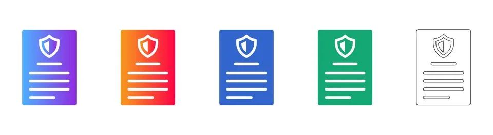 Security Compliance Document Icons Stock Illustration