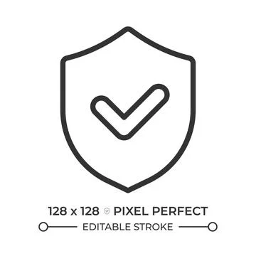 Security compliance pixel perfect line icon 스톡 일러스트