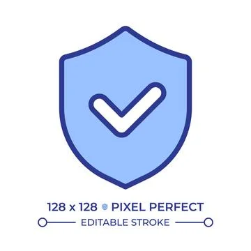 Security compliance pixel perfect line color icon 스톡 일러스트